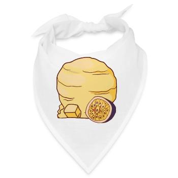 Eis Speiseeis Eiskrem Eiscreme Kugeleis Maracuja - Bandana - Weiß - Vorne
