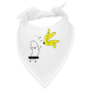 Banana - banana naked - nackte Banane - striptease - Bandana - Weiß - Vorne