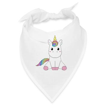 Einhorn Regenbogen Unicorn Rainbow - Bandana - Weiß - Vorne