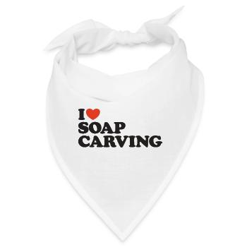 I love Soap Carving Herz Shirt - Bandana - Weiß - Vorne