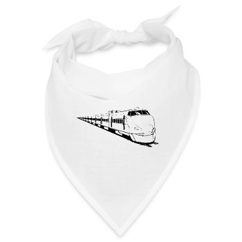 Eisenbahn Lok Design - Bandana - Weiß - Vorne