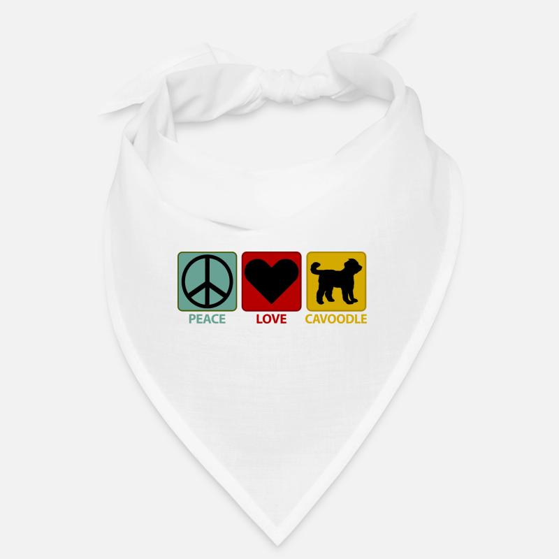 Cavoodle Cavapoo Hund Mix Peace Love Bandana