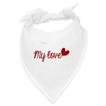 LIEBE. ICH LIEBE DICH. VALENTINSTAG. JUNGGESELLINNENABSCHIED. ICH LIEBE DICH. - Bandana - Weiß - Vorne