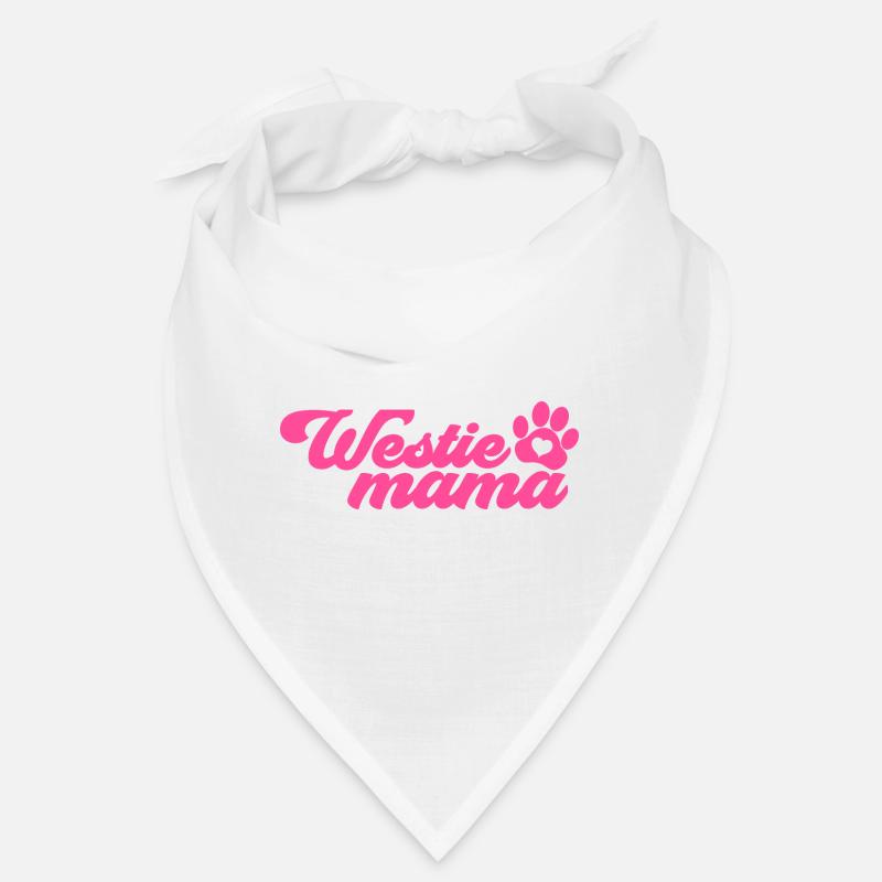 Westie Mama West Highlan Terrier Blanc Maman Rose Bandana