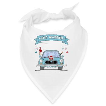 Just married Hochzeitsauto Turkis - Bandana - Weiß - Vorne