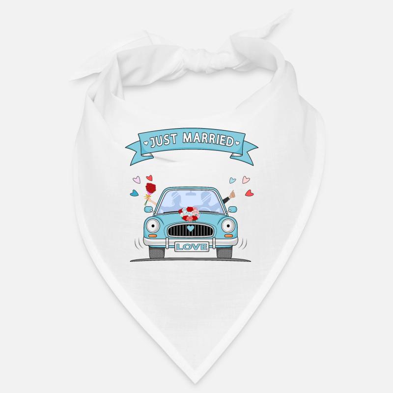 Just married wedding car turquoise Bandana