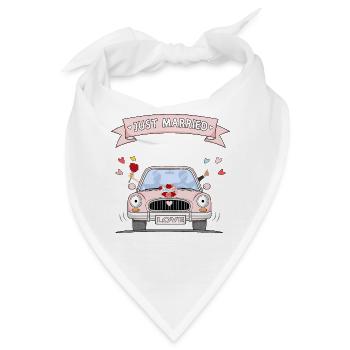 Just married Hochzeitsauto Rosa - Bandana - Weiß - Vorne