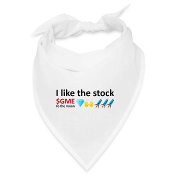 I like the stock, to the moon, stock market meme - Bandana - Weiß - Vorne