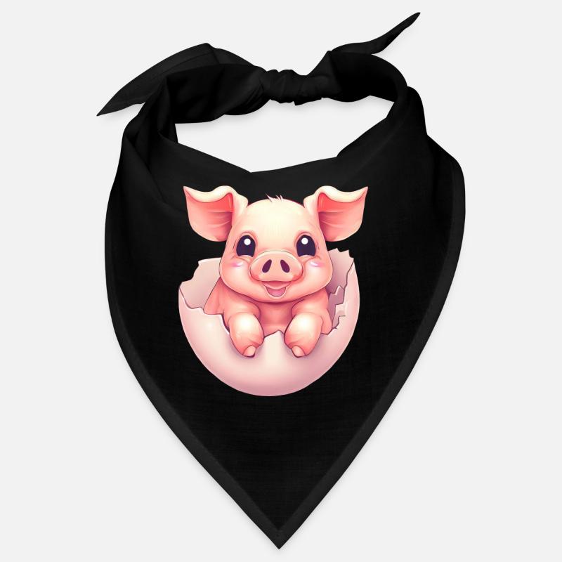 Cute Kawaii Pig in Egg - Eggshell Design Bandana