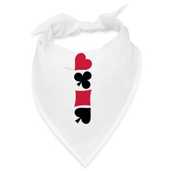 Herz Karo Poker Skat Symbole - Bandana - Weiß - Vorne