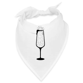 Champagnerglas / Feiern - Bandana - Weiß - Vorne