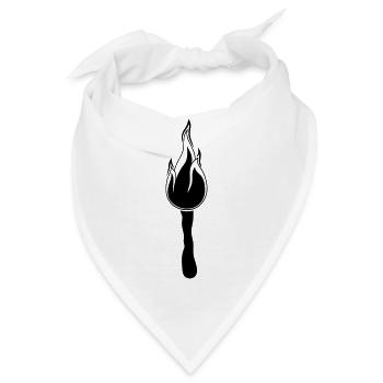 schwarz nachtwanderung fackel licht hell feuer fla - Bandana - Weiß - Vorne