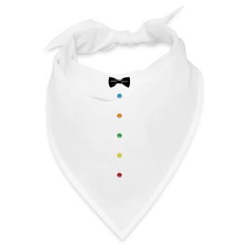 Fliege mit Vintage-Taste - Bandana - Weiß - Vorne