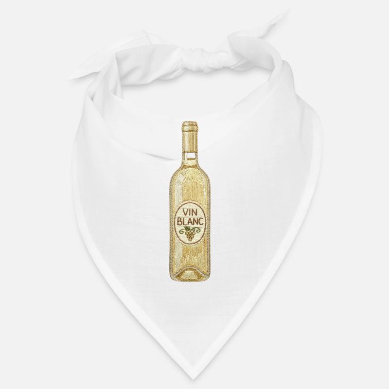Bouteille de vin blanc dans un aspect brodé (imprimé) Bandana