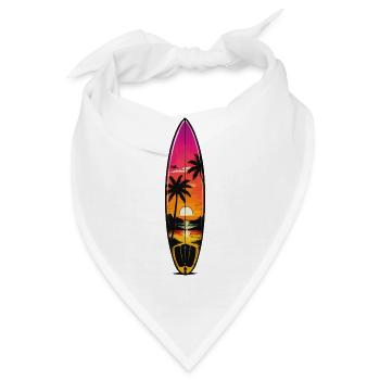 Sonnenuntergang Surfboard-Edition - Bandana - Weiß - Vorne