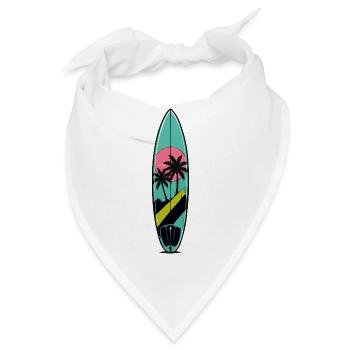 Sonnenuntergang Palmen Surfboard - Bandana - Weiß - Vorne
