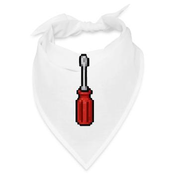 Pixel Schraubendreher Rot - Bandana - Weiß - Vorne