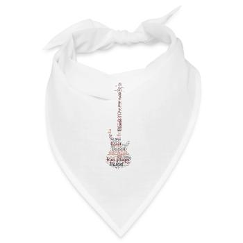 Bass Guitar Word Cloud for Bassist Bass Player - Bandana - Weiß - Vorne