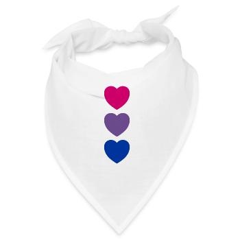 Herzen Bi Flagge Farben Subtiler Stolz - Bandana - Weiß - Vorne