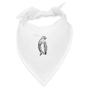 Falken Vogel Vögel - Bandana - Weiß - Vorne