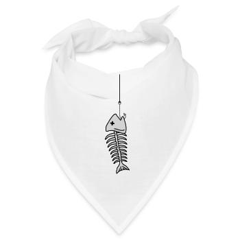 Fishbone On The Hook - Bandana - Weiß - Vorne