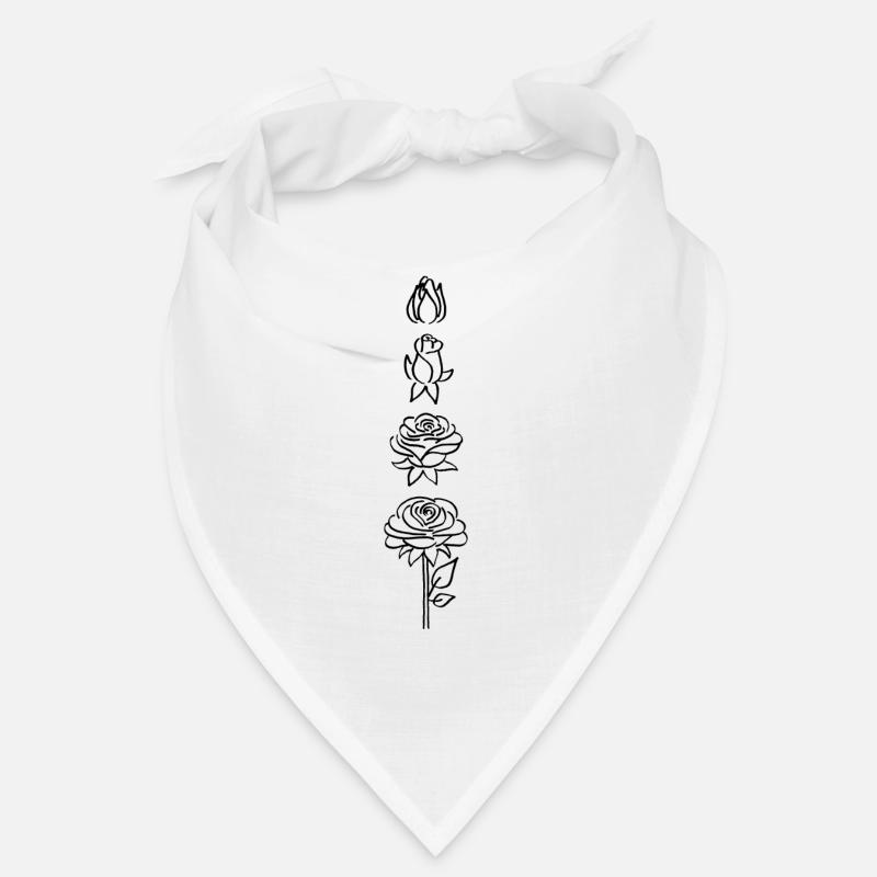 Black flower hatching Bandana