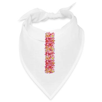 Frangipaniblüten formen deinen Namen - Bandana - Weiß - Vorne