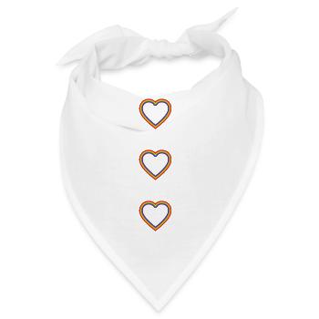 Regenbogen-Herzen - Bandana - Weiß - Vorne