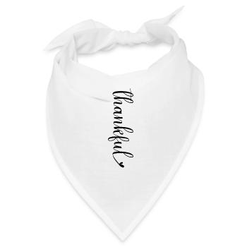 Elegante Handlettering Schriftzug thankful dankbar - Bandana - Weiß - Vorne