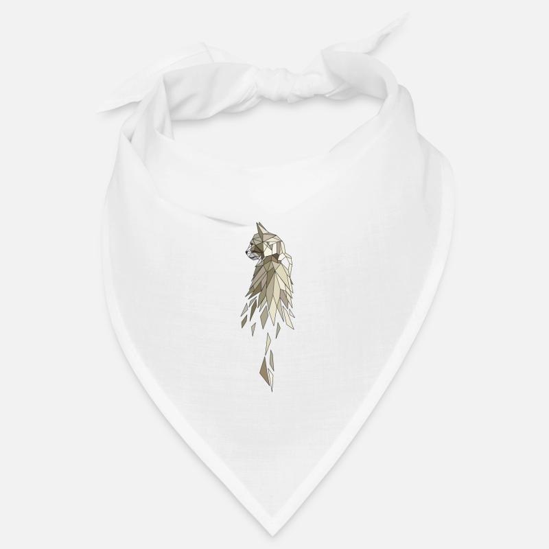 Polygone beige brun chat Bandana