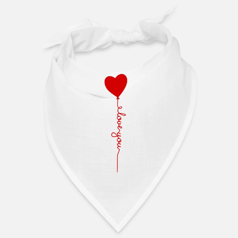 Heart Balloon with Love Script Bandana