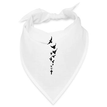 Raben Kreuz Schwarm - Bandana - Weiß - Vorne