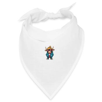 Stier Winter Comic - Bandana - Weiß - Vorne