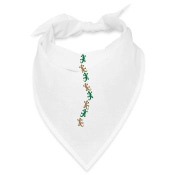 Acht Geckos - Bandana - Weiß - Vorne
