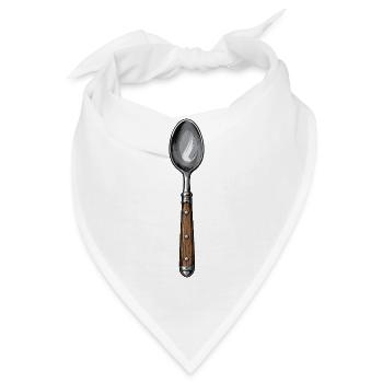 Handgezeichnete Löffel-Illustration - Bandana - Weiß - Vorne