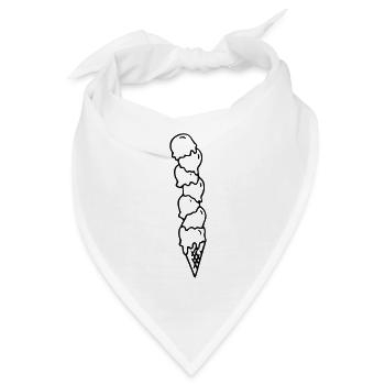 Eis Eiscreme Waffeleis Gelateria Eisdiele Gelato - Bandana - Weiß - Vorne
