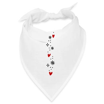 Herzen Glitzer - Bandana - Weiß - Vorne