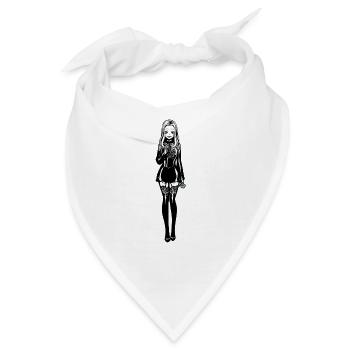 Gothic Frauenfigur Knochenmuster - Bandana - Weiß - Vorne