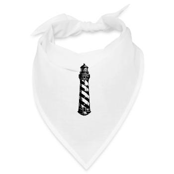 Schräg gestreifter Küsten Leuchtturm - Bandana - Weiß - Vorne
