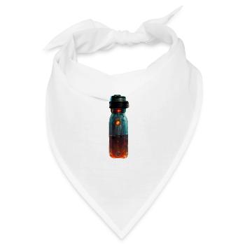 Gezeichnete Trinkflasche - Bandana - Weiß - Vorne