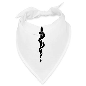 Esculape Stab von Asclepius Aesculapius Arzt - Bandana - Weiß - Vorne
