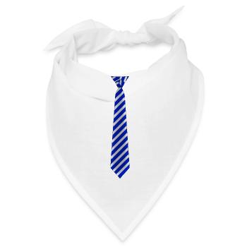 Krawatte gestreift Blau - Bandana - Weiß - Vorne