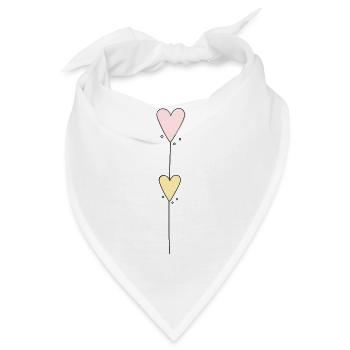 Herz Linie Vertikal - Bandana - Weiß - Vorne