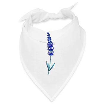 Blaue Lavendel-Glasblume - Bandana - Weiß - Vorne