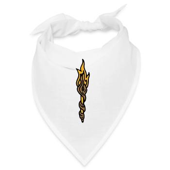 Zauberstab Fackel Zauberer Magie Magier - Bandana - Weiß - Vorne