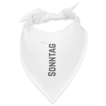Sonntag Wochentag als Text - Bandana - Weiß - Vorne