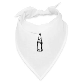 Flasche Bier - Bandana - Weiß - Vorne