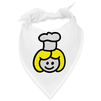 Köchin 3 - Bandana - Weiß - Vorne