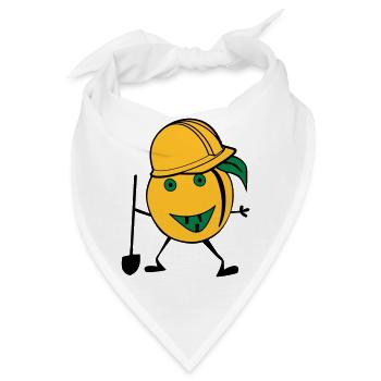 Orangen Bauarbeiter - Bandana - Weiß - Vorne