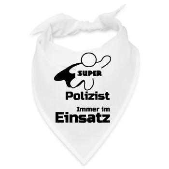 Super Polizist Geschenk - Bandana - Weiß - Vorne